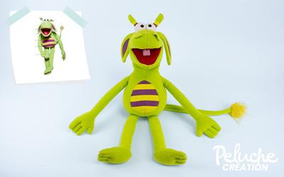 Peluche marionnette sur-mesure Le Cas Pucine