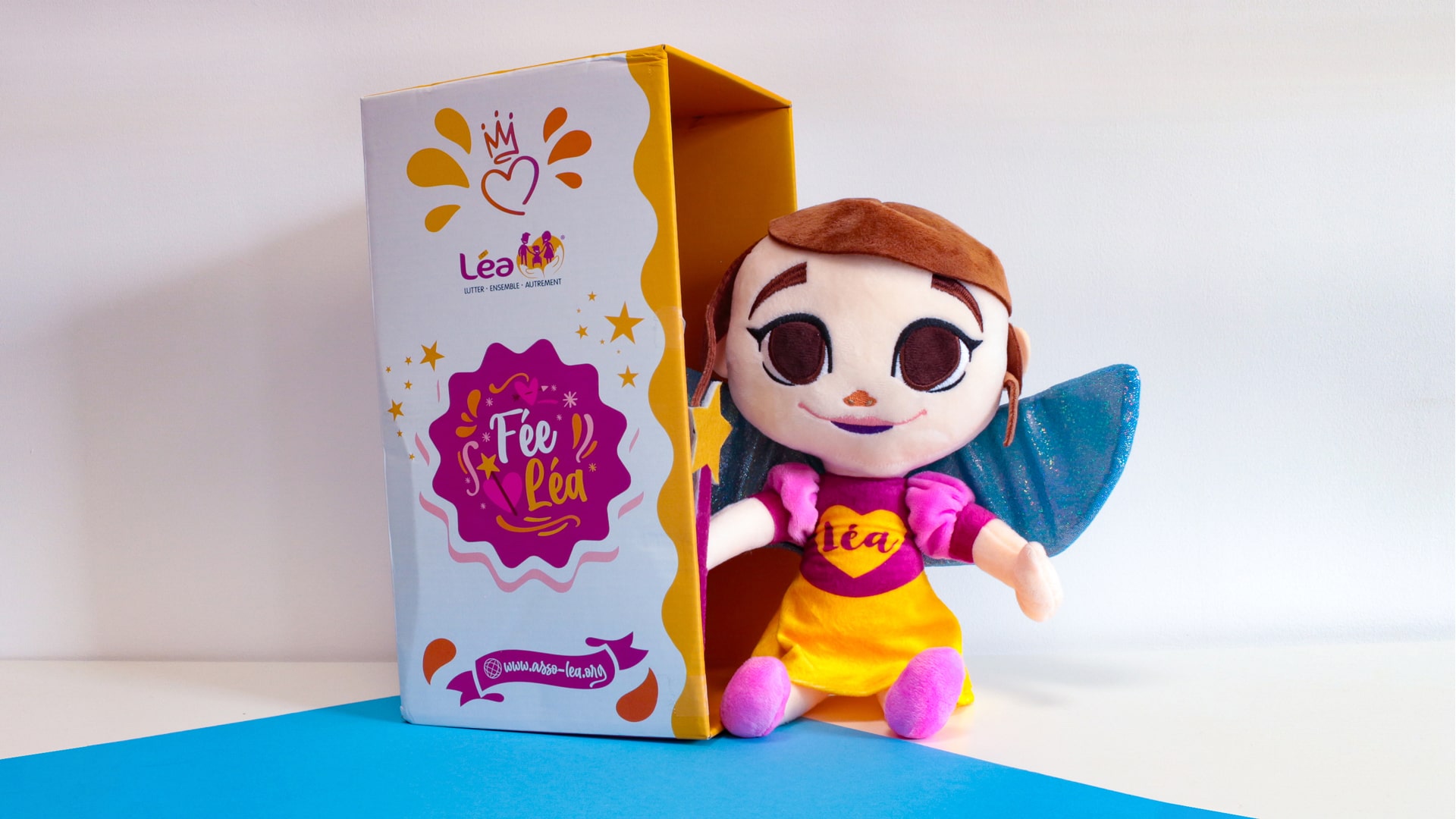 Custom-made Lea soft toy from the front