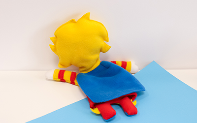 custom-made rockio pepito puppet plush toy from the back