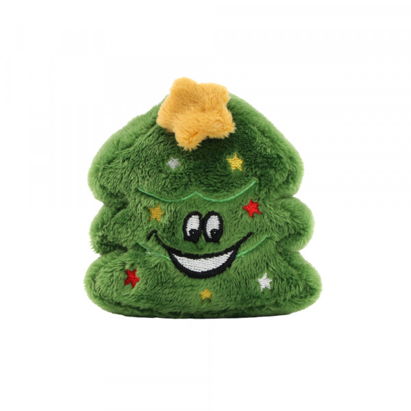 Individualisierung von Weihnachtsbaum-Plüsch mit Logo auf dem Etikett