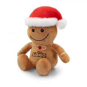 personalisierbares Plüschtier in Form eines weihnachtlichen Lebkuchenmannes