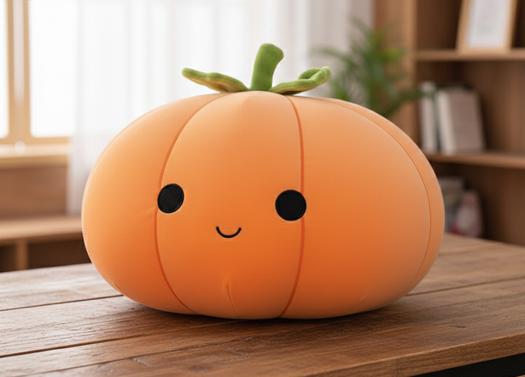 peluche courge format squish réalisation sur mesure